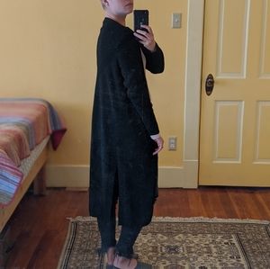 Long Black Cardigan w/ White Speckles